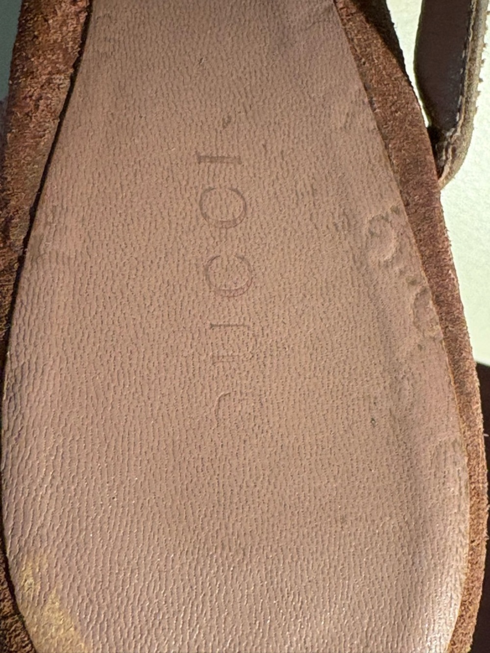 Gucci Dusty Pink Suede GG Wedge Espadrille Sandals 37.5 - Picture 11 of 12